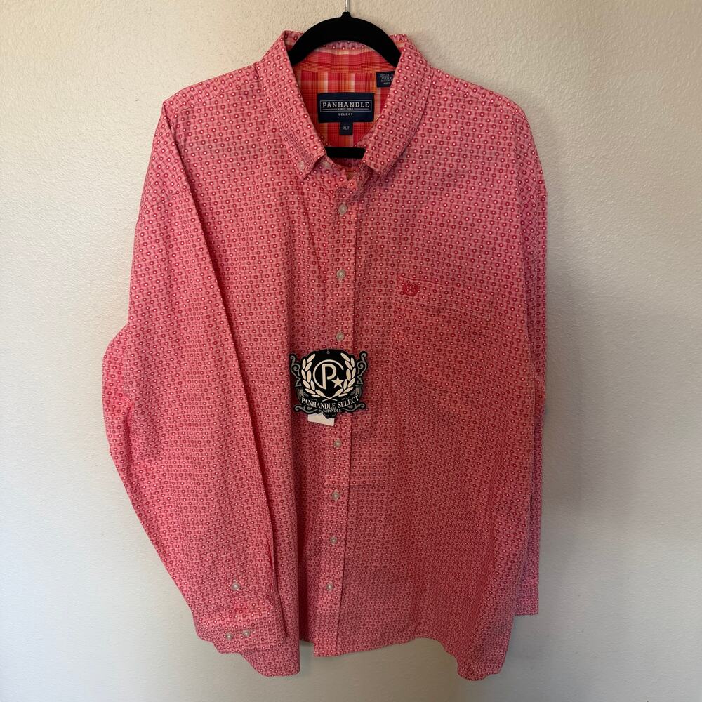NWT Panhandle Select Long Sleeve Pink Button Down Shirt Men's XLT - Picture 2 of 5